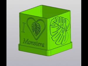 Planter I love monstera 3D Print Model