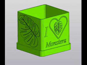 Planter I love monstera 3D Print Model