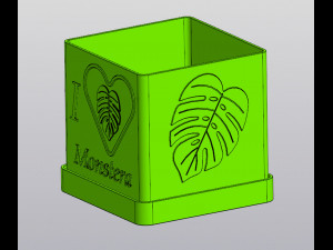 Planter I love monstera 3D Print Model