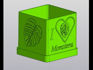 Planter I love monstera 3D Print Model