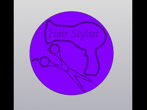Cup coaster Hair Stylist 3D Print Model