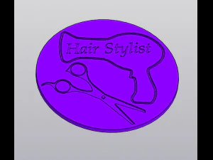 Cup coaster Hair Stylist 3D Print Model