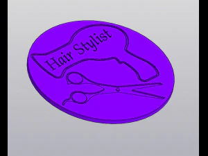 Cup coaster Hair Stylist 3D Print Model
