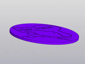 Cup coaster Hair Stylist 3D Print Model