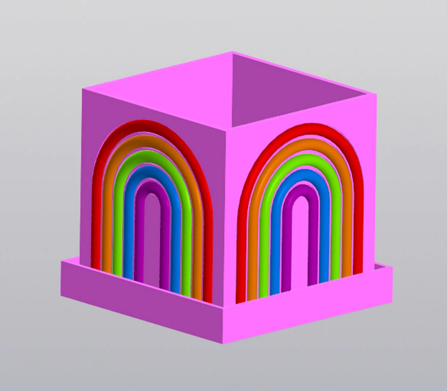 Multicolor Rainbow Planter 3D Print Model .c4d .max .obj .3ds .fbx .stl .blend 