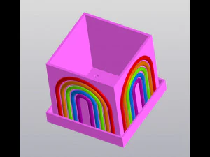 Multicolor Rainbow Planter 3D Print Model