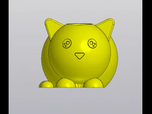 Set 2 Holders for small things Pen holders Bunny and Cat 3D Print Model