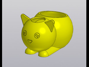 Set 2 Holders for small things Pen holders Bunny and Cat 3D Baskı Modeli