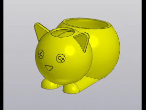 Set 2 Holders for small things Pen holders Bunny and Cat 3D Print Model
