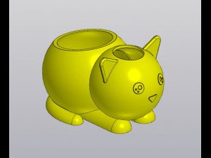 Set 2 Holders for small things Pen holders Bunny and Cat 3D Baskı Modeli