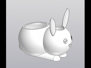 Set 2 Holders for small things Pen holders Bunny and Cat 3D Baskı Modeli