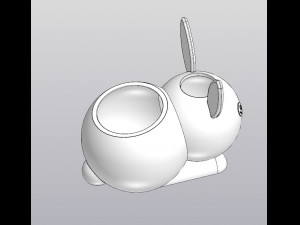 Set 2 Holders for small things Pen holders Bunny and Cat 3D Baskı Modeli