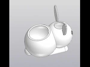 Set 2 Holders for small things Pen holders Bunny and Cat 3D Print Model