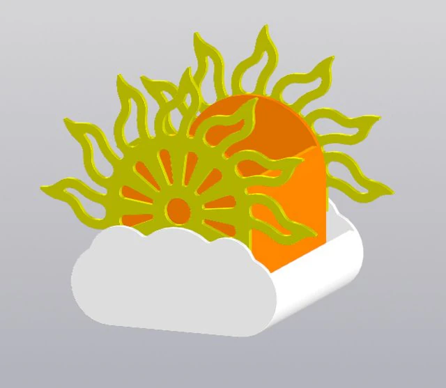 Fioriera con sole e nuvole Modello di stampa 3D .c4d .max .obj .3ds .fbx .stl .blend