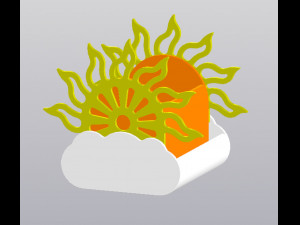 Sun and cloud Planter Modelo de impresión 3D