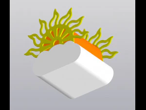 Fioriera con sole e nuvole Modello di stampa 3D