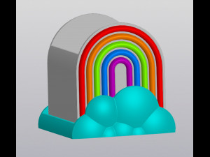 Multicolor Rainbow and Cloud Planter Modelo de impresión 3D