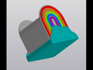 Multicolor Rainbow and Cloud Planter 3Dプリントモデル