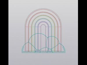 Multicolor Rainbow and Cloud Planter 3Dプリントモデル