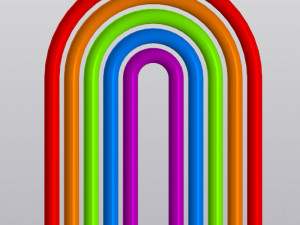 Multicolor Rainbow and Cloud Planter 3Dプリントモデル