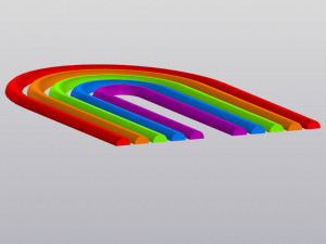 Multicolor Rainbow and Cloud Planter 3Dプリントモデル