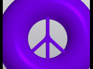 Bubble vase with peace sign 3D Print Model