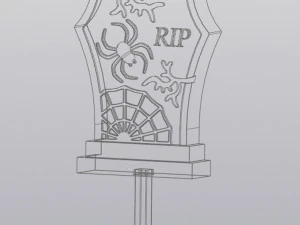 Cracked gravestone Planter Decoration 3D Print Model