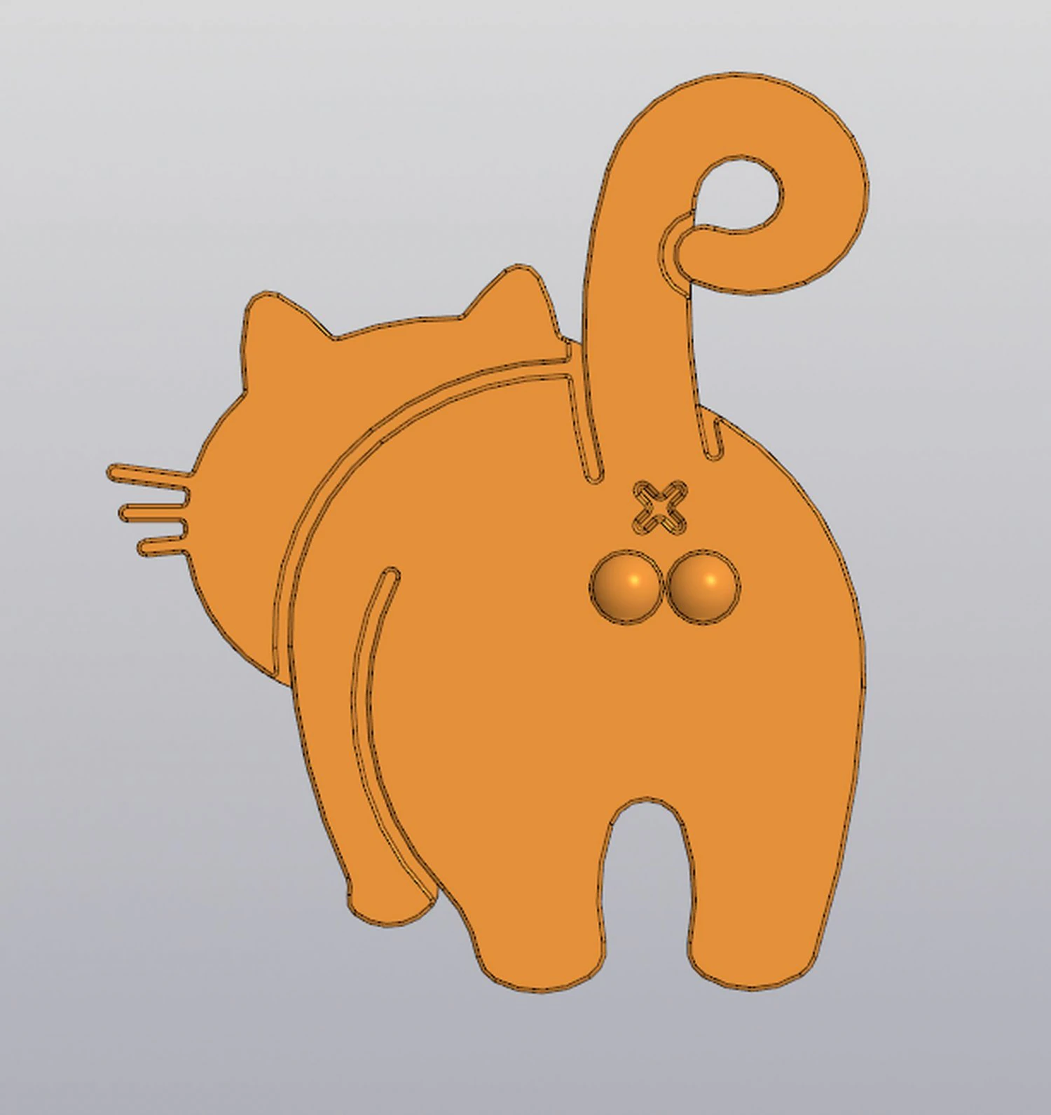 Male cat Keychain 3D Print Model .c4d .max .obj .3ds .fbx .stl .blend 