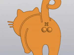 Chaveiro gato macho Modelo de Impressão 3D