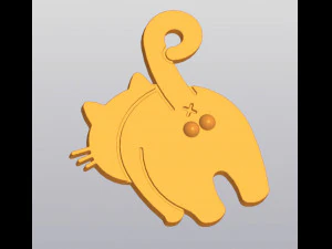 Male cat Keychain 3D Print Model