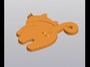Male cat Keychain 3D Print Model