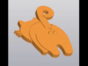Male cat Keychain 3D Print Model