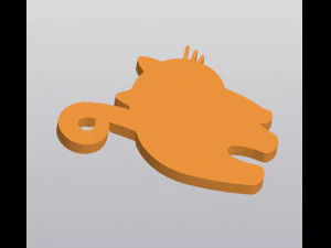 Male cat Keychain 3D Print Model