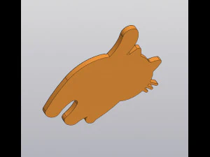 Male cat Cup coaster 3D Print Model