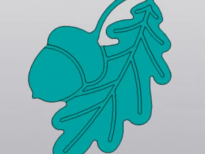 Oak leaf and acorn Cup coaster 3D Print Model
