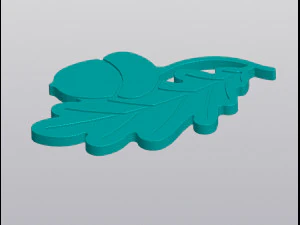 Oak leaf and acorn Cup coaster 3D Print Model