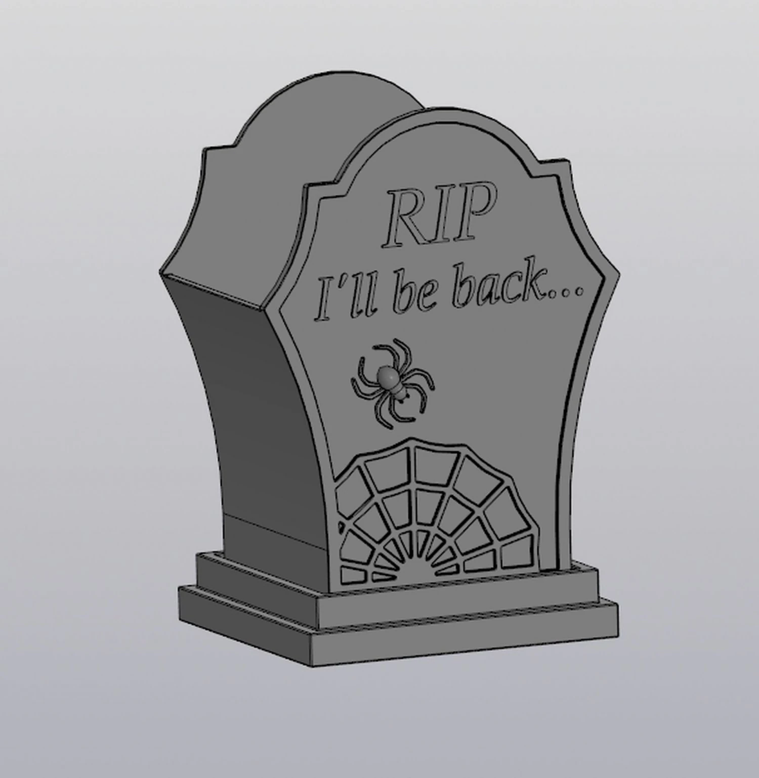 Tombstone Planter versie 2 3D printmodel .c4d .max .obj .3ds .fbx .stl .blend 