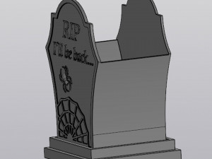 Tombstone Planter version 2 3D-Druckmodell