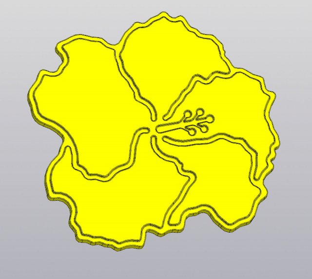 Hibiscus Cup coaster Modello di stampa 3D .c4d .max .obj .3ds .fbx .stl .blend 
