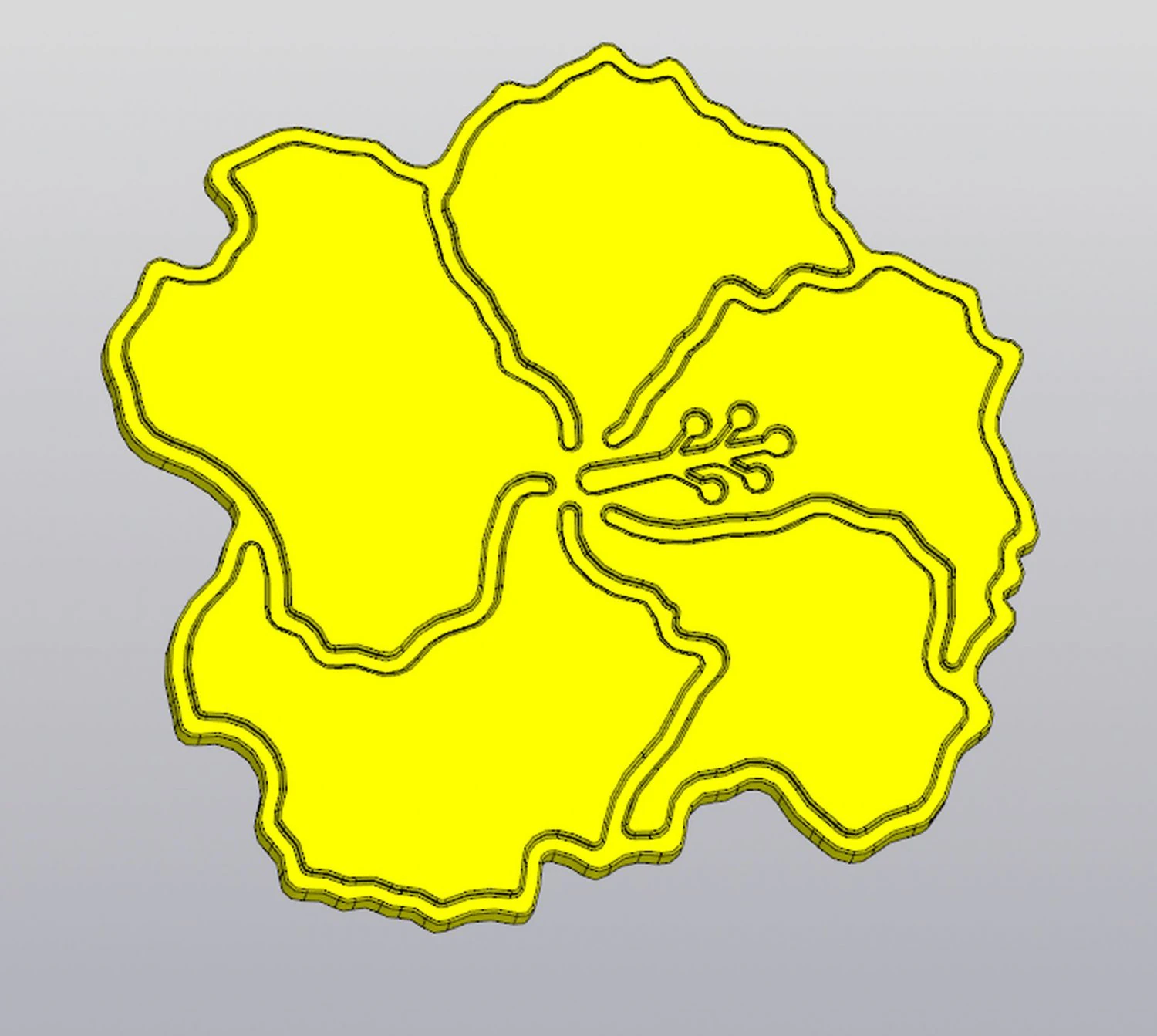 Hibiscus Cup coaster 3D Print Model .c4d .max .obj .3ds .fbx .stl .blend 