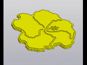 Hibiscus Cup coaster 3D Print Model