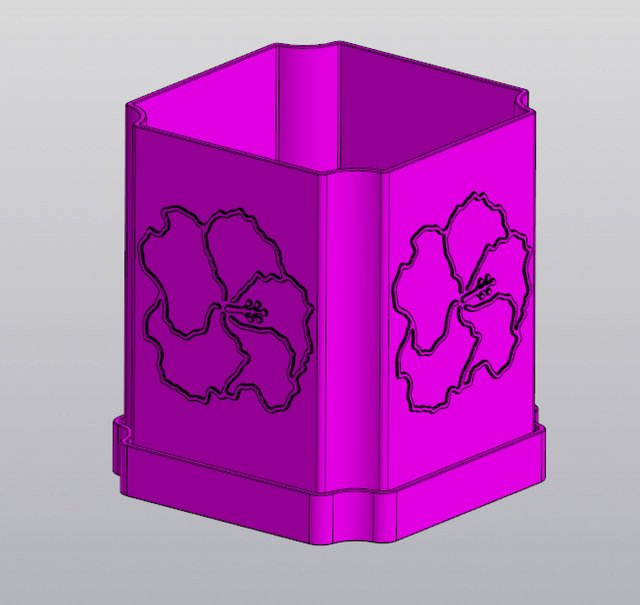 Hibiscus Planter Modelo de impresión 3D .c4d .max .obj .3ds .fbx .stl .blend 
