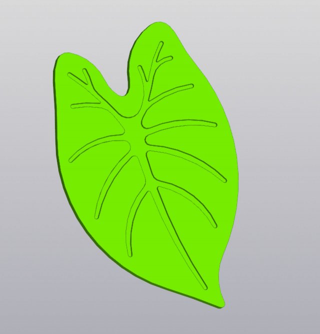 Caladium leaf cup coaster Model Cetak 3D .c4d .max .obj .3ds .fbx .stl .blend 