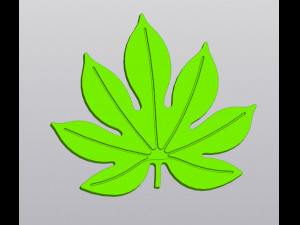 Fatsia leaf Cup coaster 3Dプリントモデル