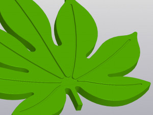 Fatsia leaf Cup coaster 3Dプリントモデル