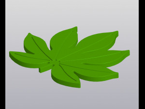 Fatsia leaf Cup coaster 3Dプリントモデル