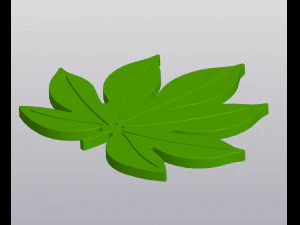 Fatsia leaf Cup coaster 3D Print Model
