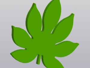 Fatsia leaf Cup coaster 3Dプリントモデル