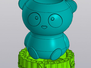 Set Planter and Vase Penholder Panda 3D Print Model