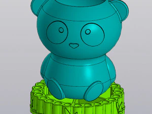 Set Planter and Vase Penholder Panda 3D Print Model